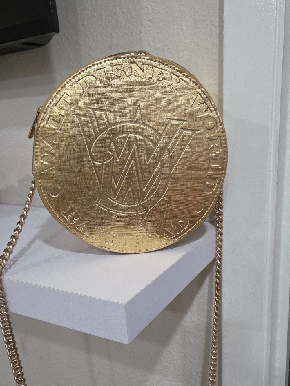 Disneyworld Railroad Metallic Gold Coin Shoulder Bag